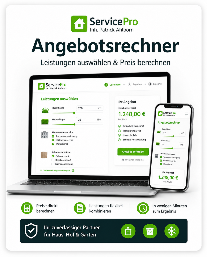 Angebotsrechner von ServicePro in Mössingen